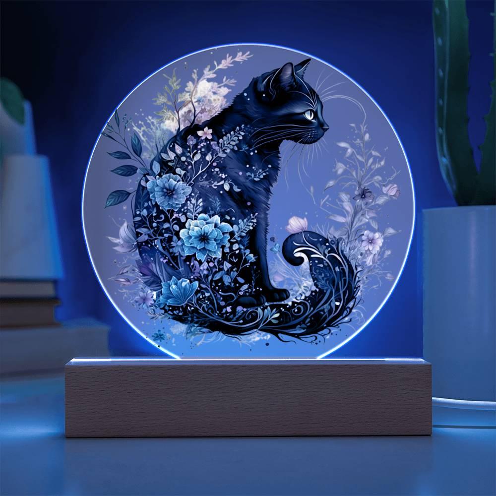 Hallow's Eve Feline: Enchanting Acrylic Art - Mallard Moon Gift Shop