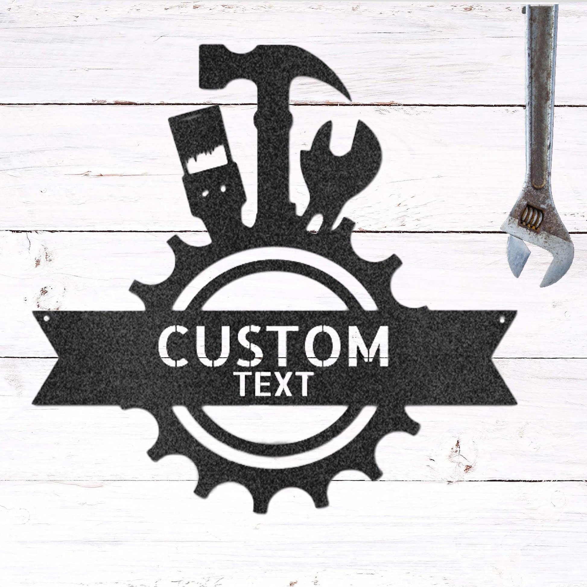 Handyman Workshop Custom Name Indoor Outdoor Steel Wall Sign - Mallard Moon Gift Shop