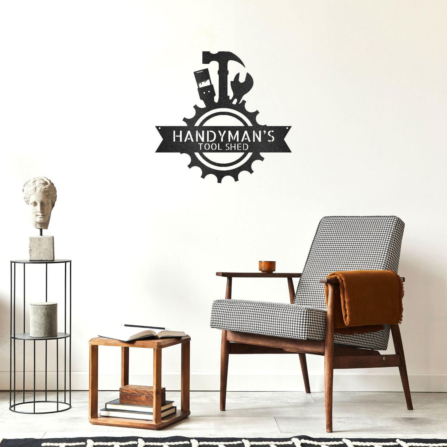 Handyman Workshop Custom Name Indoor Outdoor Steel Wall Sign - Mallard Moon Gift Shop