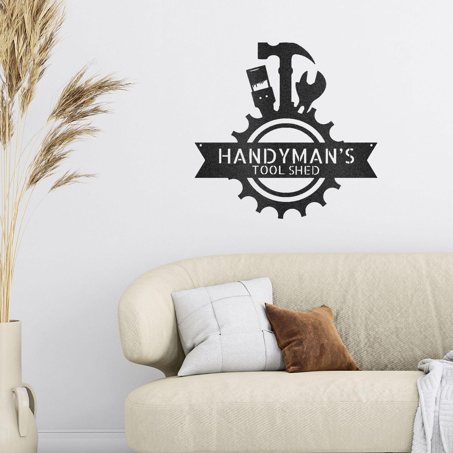 Handyman Workshop Custom Name Indoor Outdoor Steel Wall Sign - Mallard Moon Gift Shop