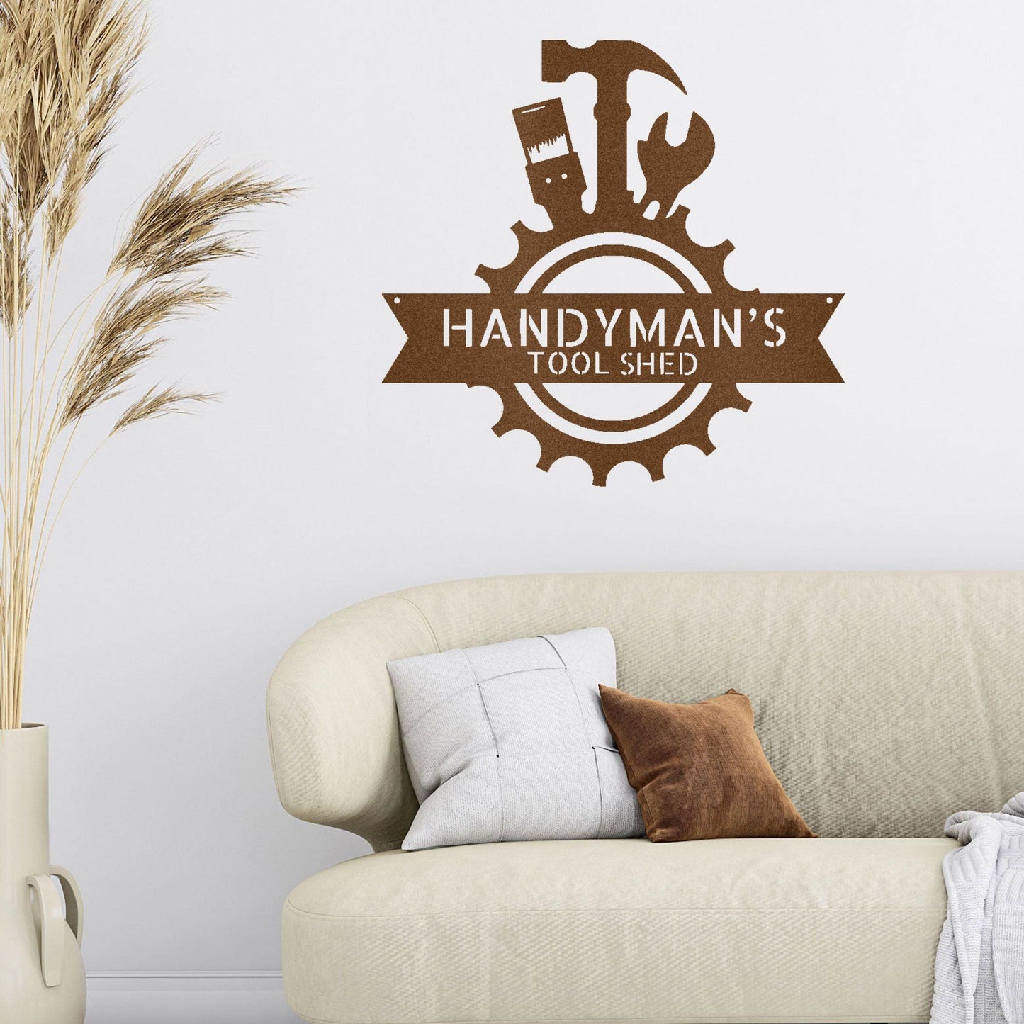 Handyman Workshop Custom Name Indoor Outdoor Steel Wall Sign - Mallard Moon Gift Shop