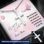 Happy Easter May the Blessings of the Lord Guide You Personalized Engraved Cross Necklace - Mallard Moon Gift Shop