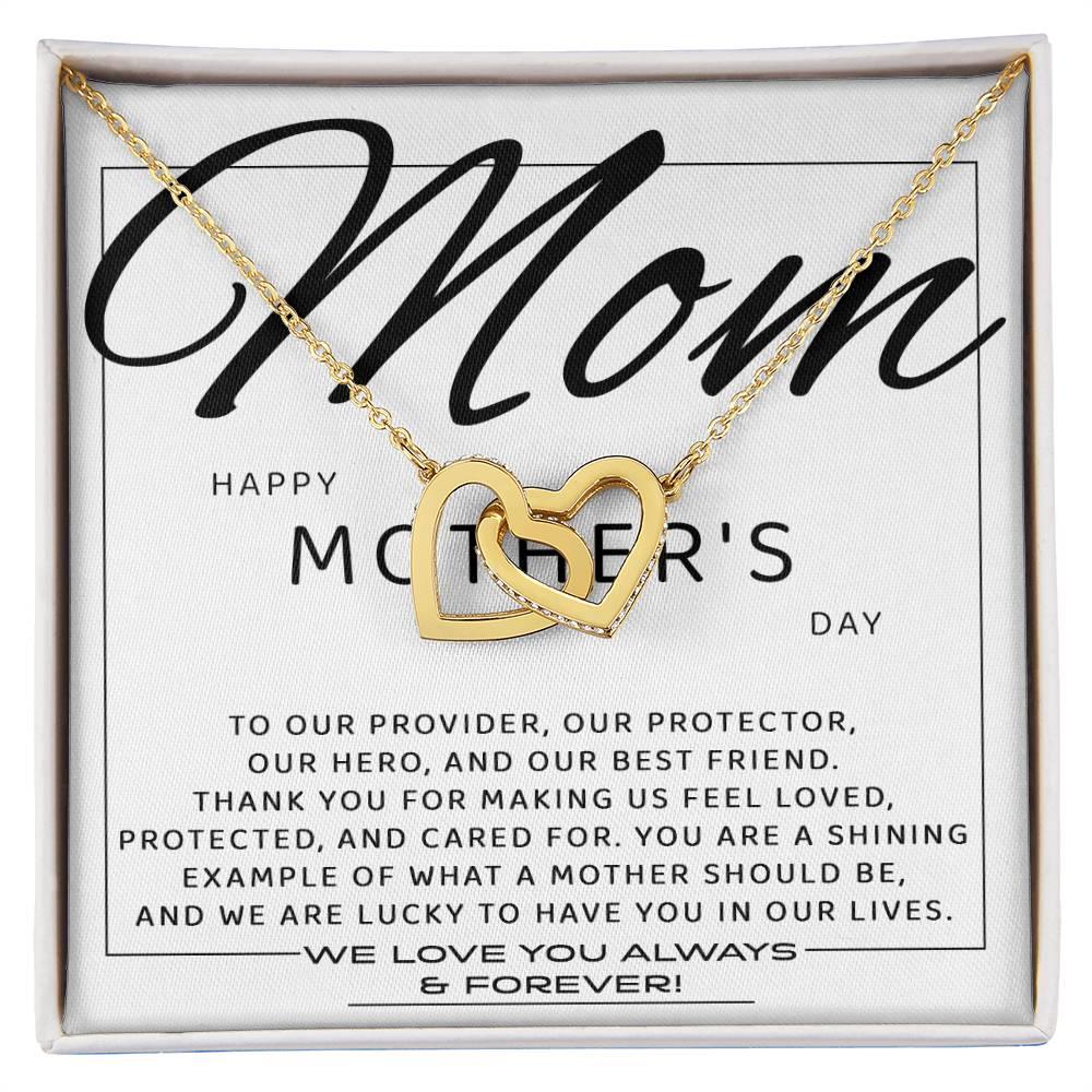 Happy Mother's Day Mom, You are Our Best Friend Interlocking Hearts Necklace - Mallard Moon Gift Shop