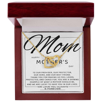 Happy Mother's Day Mom, You are Our Best Friend Interlocking Hearts Necklace - Mallard Moon Gift Shop
