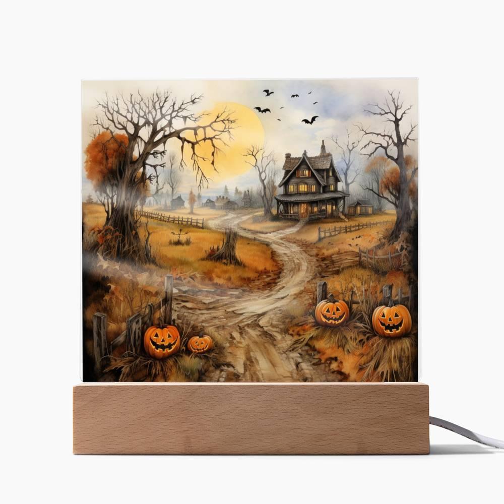 Haunted Elegance: Spooky Halloween Mansion Acrylic Display - Mallard Moon Gift Shop