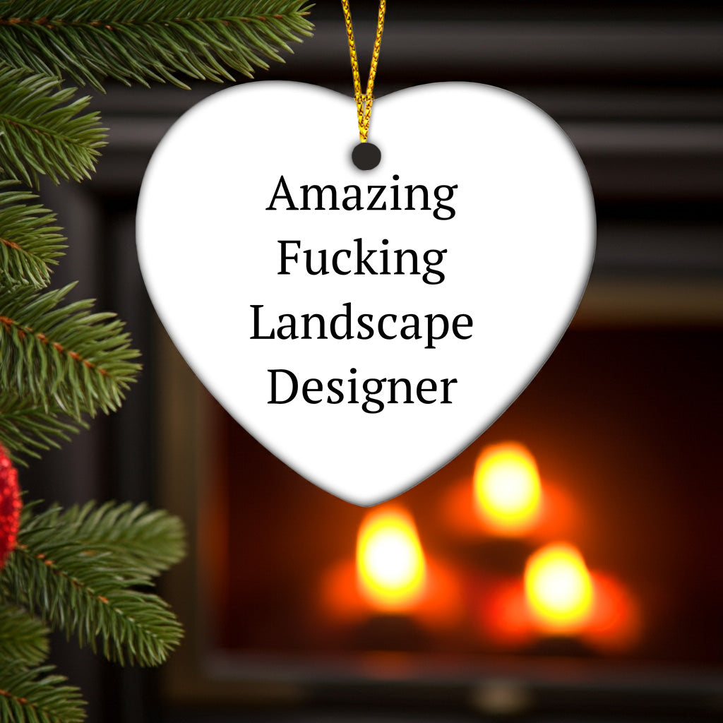Funny Landscape Designer Heart Christmas Tree Ornament Unique Gifts for Amazing Landscape Designers - Mallard Moon