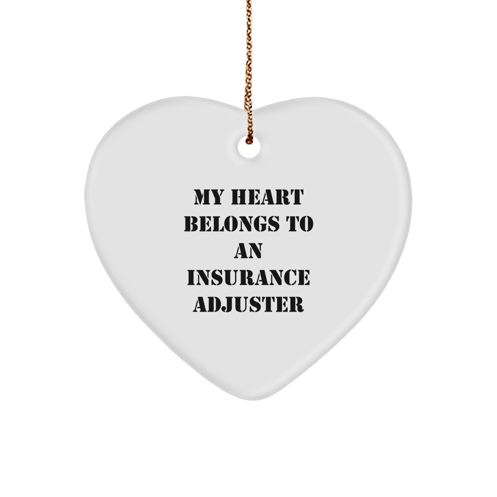 Funny Insurance Adjuster Heart Ornament Gifts from Family for Men, Women, Coworkers - Christmas Unique Gifts - Image 1