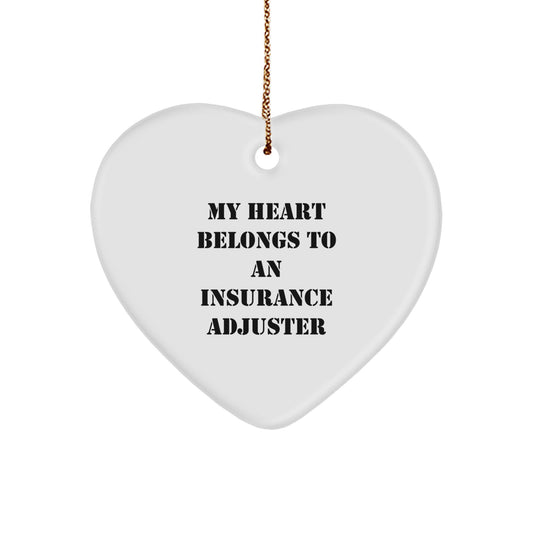 Funny Insurance Adjuster Heart Ornament Gifts from Family for Men, Women, Coworkers - Christmas Unique Gifts - Image 1
