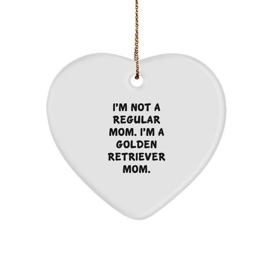 Funny Mom of Golden Retriever Dog Christmas Unique Gift, Golden Retriever Dog Heart Ornament, I'm Not A Regular Mom - Image 1