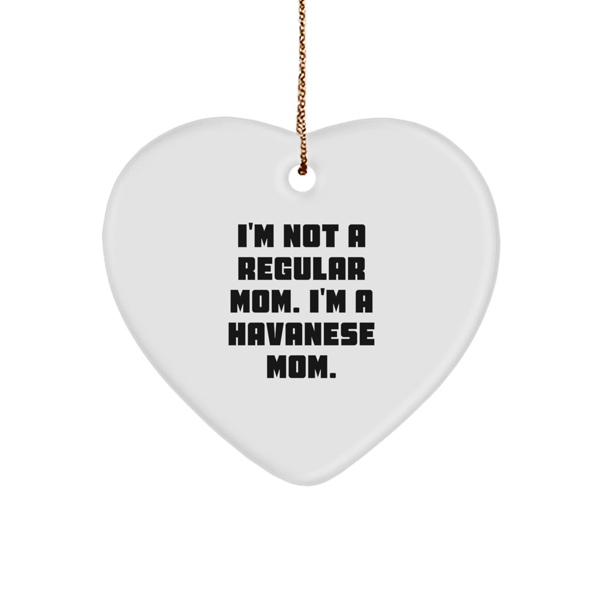 Funny Havanese Dog Mom Gifts for Christmas, Heart Ornament for Havanese Dog Lover, Inspirational Quote Gifts from Mom to Havanese Dog - Image 1