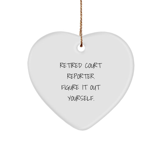 Funny Court Reporter Christmas Unique Gifts for Court Reporters Heart Ornament from Friends and Family - Image 1