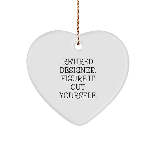 Gifts from Retired Designers, Funny Heart Ornament for Designer Friends, Christmas Unique Gifts for Designer - Image 1