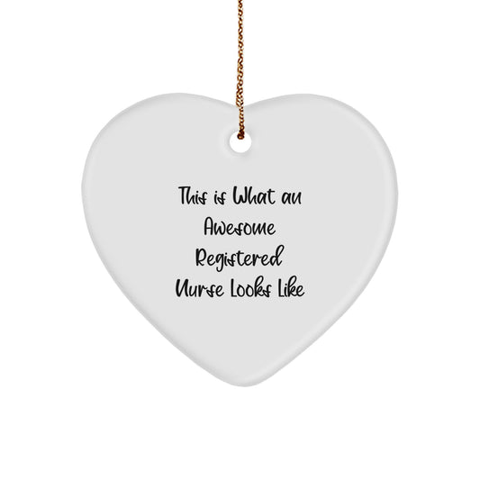Funny Registered Nurse Gifts from Family - Heart Ornament Christmas Unique Gifts for Registered Nurse Men Women Coworkers Friends - Image 1