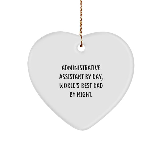 Administrative Assistant Gifts from World's Best Dad - Heart Ornament for Christmas - Image 1