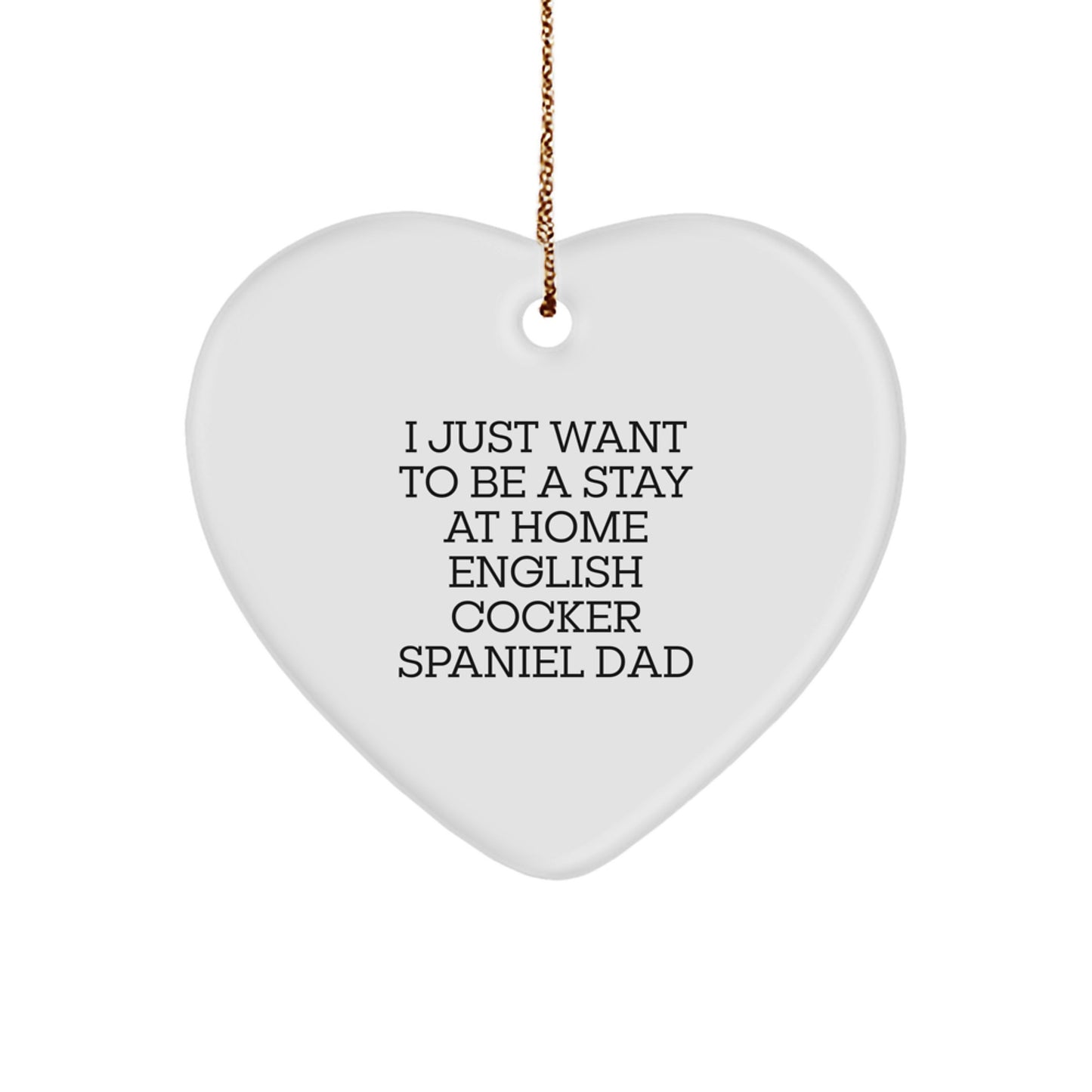 English Cocker Spaniel Dog Dad, Funny Heart Ornament Gifts from Men for Christmas Unique - Image 1