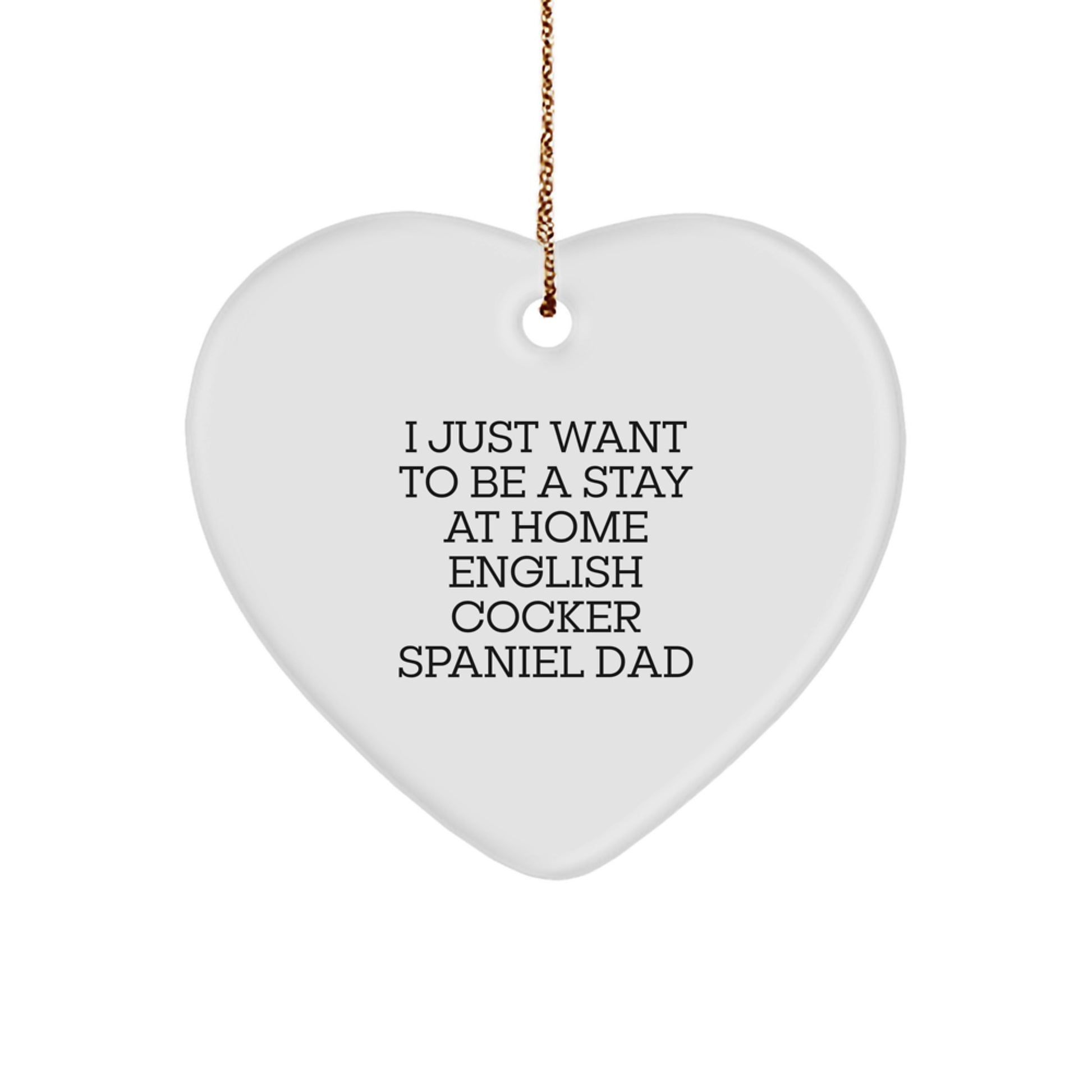 English Cocker Spaniel Dog Dad, Funny Heart Ornament Gifts from Men for Christmas Unique - Image 1