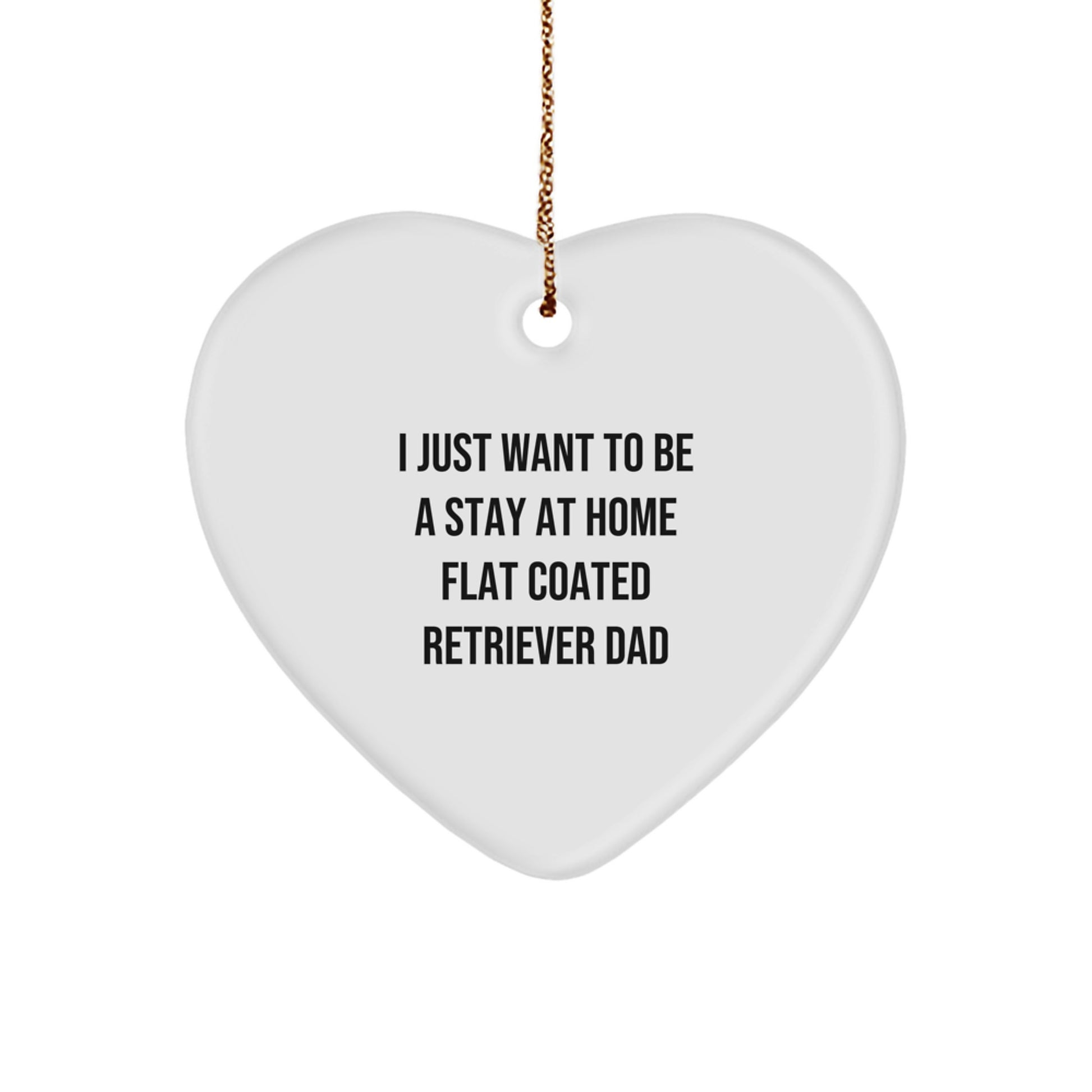 Funny Flat Coated Retriever Dog Dad Gifts, Heart Ornament for Him, 'I Just Want To Be A Stay At Home Flat Coated Retriever Dad' Quote, Christmas Unique Gifts from Dad to Son - Image 1