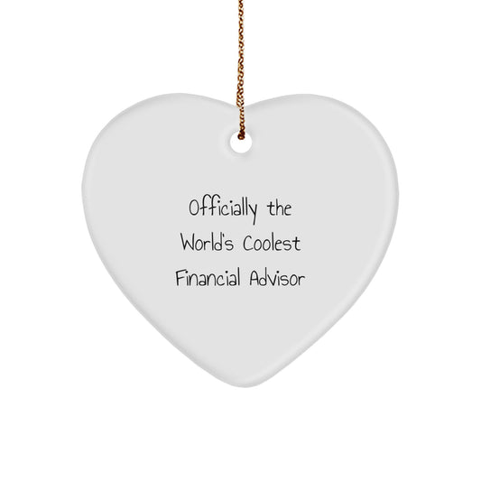 Funny Financial Advisor Heart Ornament Gifts from Men, Gifts for Financial Advisor, Christmas Unique - Image 1