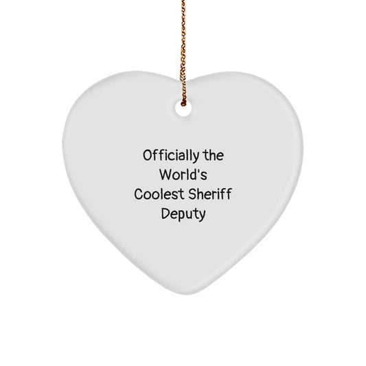 Sheriff Deputy Heart Ornament Funny Quote Gifts for Men - Gifts from Friends and Family for Christmas Unique Office Decor - Image 1