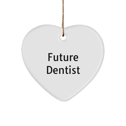 Funny Future Dentist Gifts from Friends for Family - Heart Ornament with Inspirational Quote - Christmas Unique Gifts - Image 1