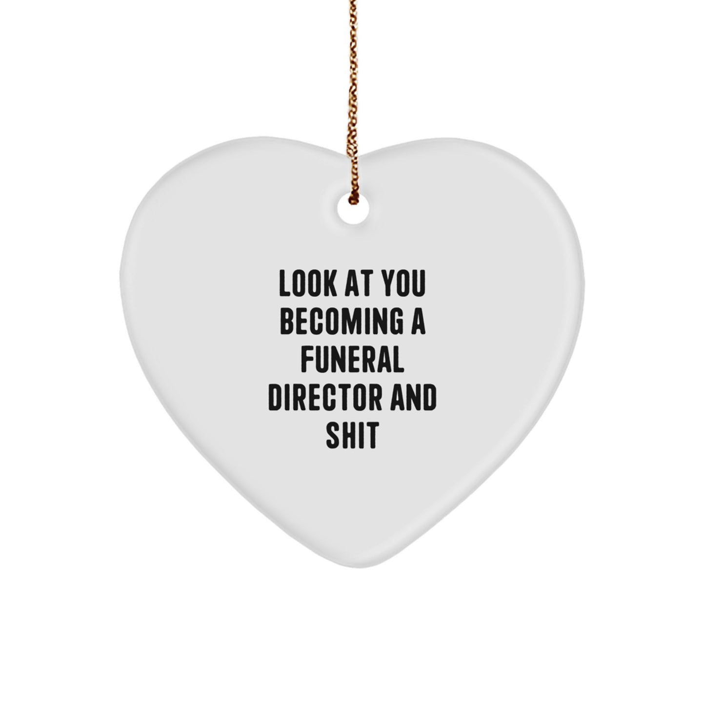 Funny Funeral Director Heart Ornament Gifts from Friends, Family, Coworkers to Funeral Director Men, Women, Christmas Unique - Image 1