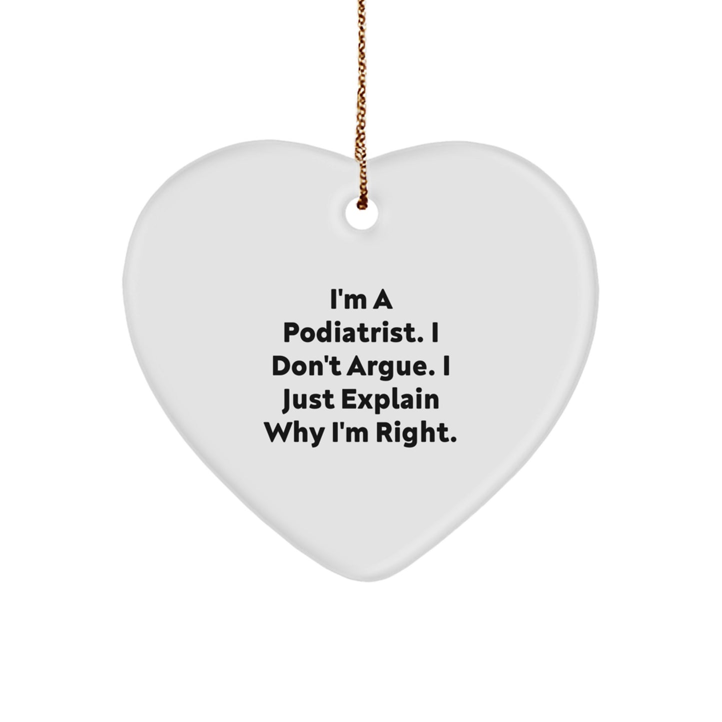 Funny Podiatrist Gifts from Friends, Heart Ornament, Christmas Unique Ideas for Podiatrist Men Women Coworkers Family - Image 1