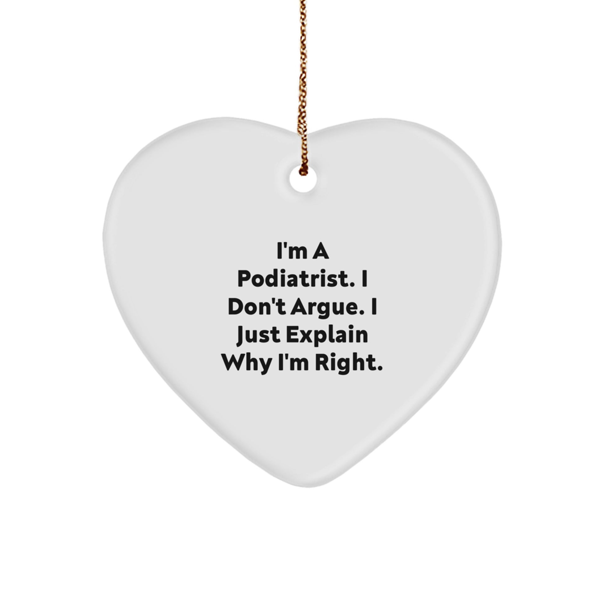 Funny Podiatrist Gifts from Friends, Heart Ornament, Christmas Unique Ideas for Podiatrist Men Women Coworkers Family - Image 1