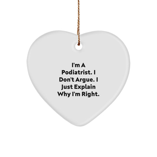Funny Podiatrist Gifts from Friends, Heart Ornament, Christmas Unique Ideas for Podiatrist Men Women Coworkers Family - Image 1