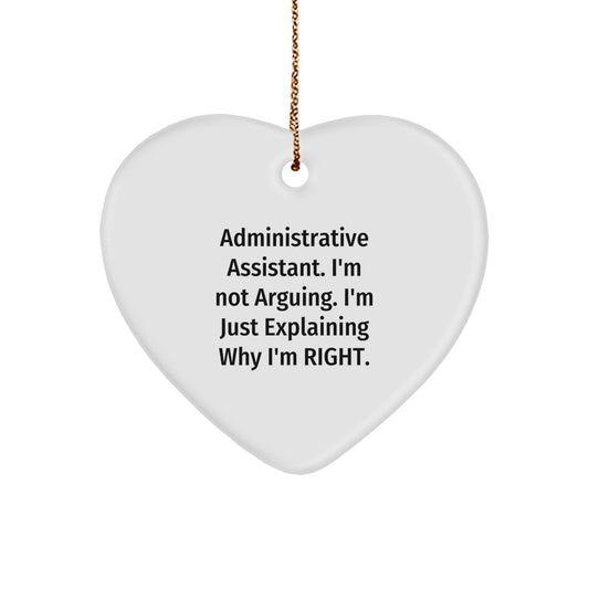 Funny Administrative Assistant Gifts from Coworkers - Christmas Unique Ornaments for Heart Shaped Office Decor - Image 1