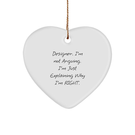 Funny Designer Gifts for Him, Unique Heart Ornament from Friends, Christmas Decor - Image 1