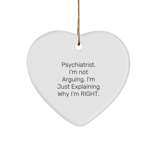 Gifts from Friends and Family for Psychiatrist Men and Women - Funny Heart Ornament for Christmas Unique Gifts - Image 1