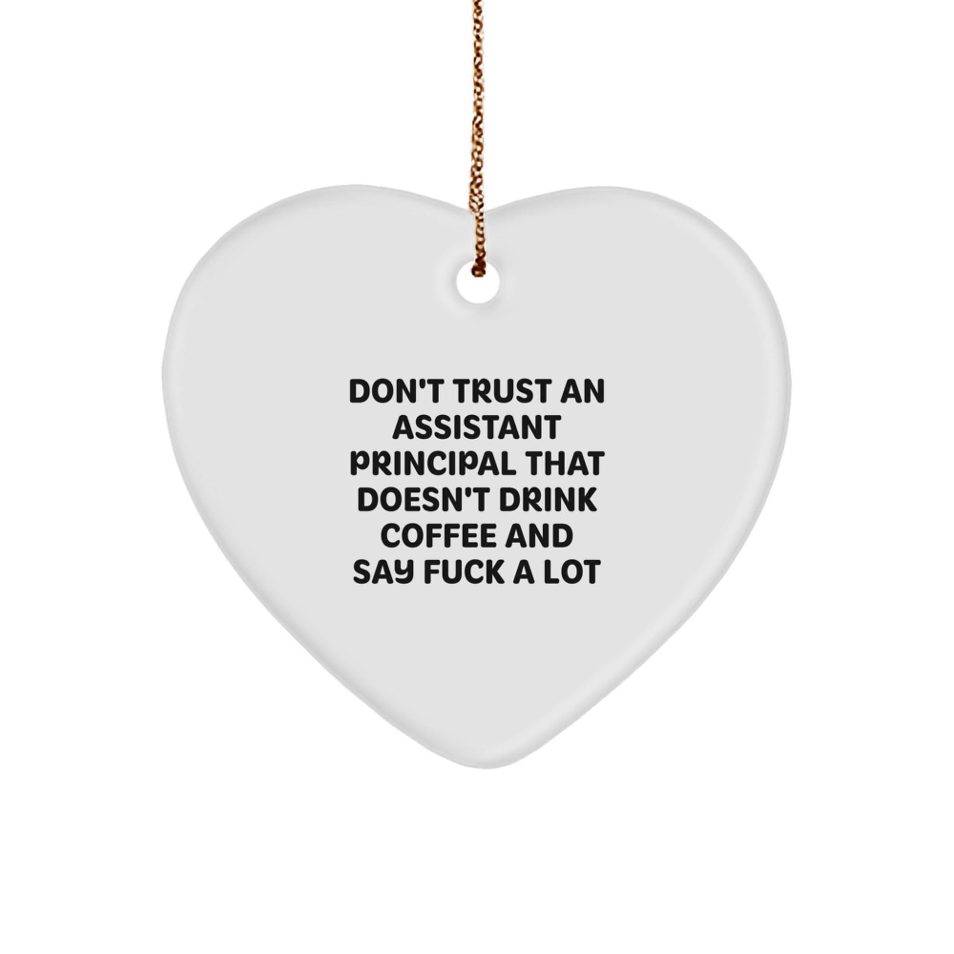 Funny Heart Ornament for Assistant Principal - Gifts from Friends, Coworkers, Family, or Men for Christmas Unique Gifts with a Dash of Sarcasm - Image 1