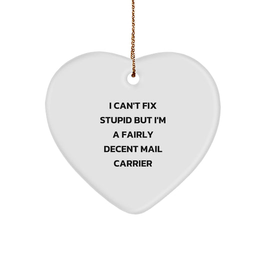 Funny Mail Carrier Heart Ornament Gifts for Men Women Friends Coworkers Family from Mail Carrier Lovers - Image 1