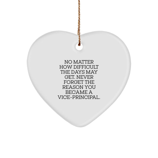 Funny Vice-principal Heart Ornament Gifts for Vice-principal from Friends, Vice-principal Christmas Unique Gifts, Never Forget the Reason You Became a Vice-principal - Image 1