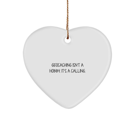 Funny Geocaching Heart Ornament Gifts from Family or Friends for Geocaching Enthusiasts at Christmas - Image 1