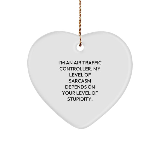 Funny Air Traffic Controller Heart Ornament Gifts from Friends to Air Traffic Controller Men - Christmas Unique Gifts for Air Traffic Controllers - Image 1