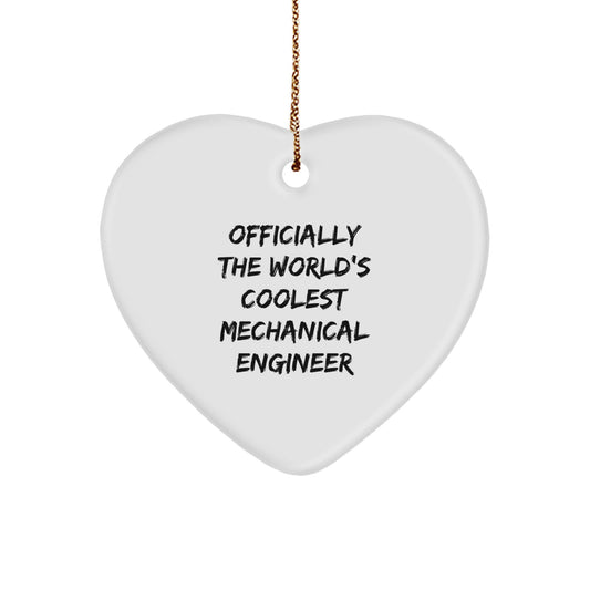 Mechanical Engineer Heart Ornament, Funny Quote Gifts from Friends to Family, Christmas Unique Gifts for Him - Image 1