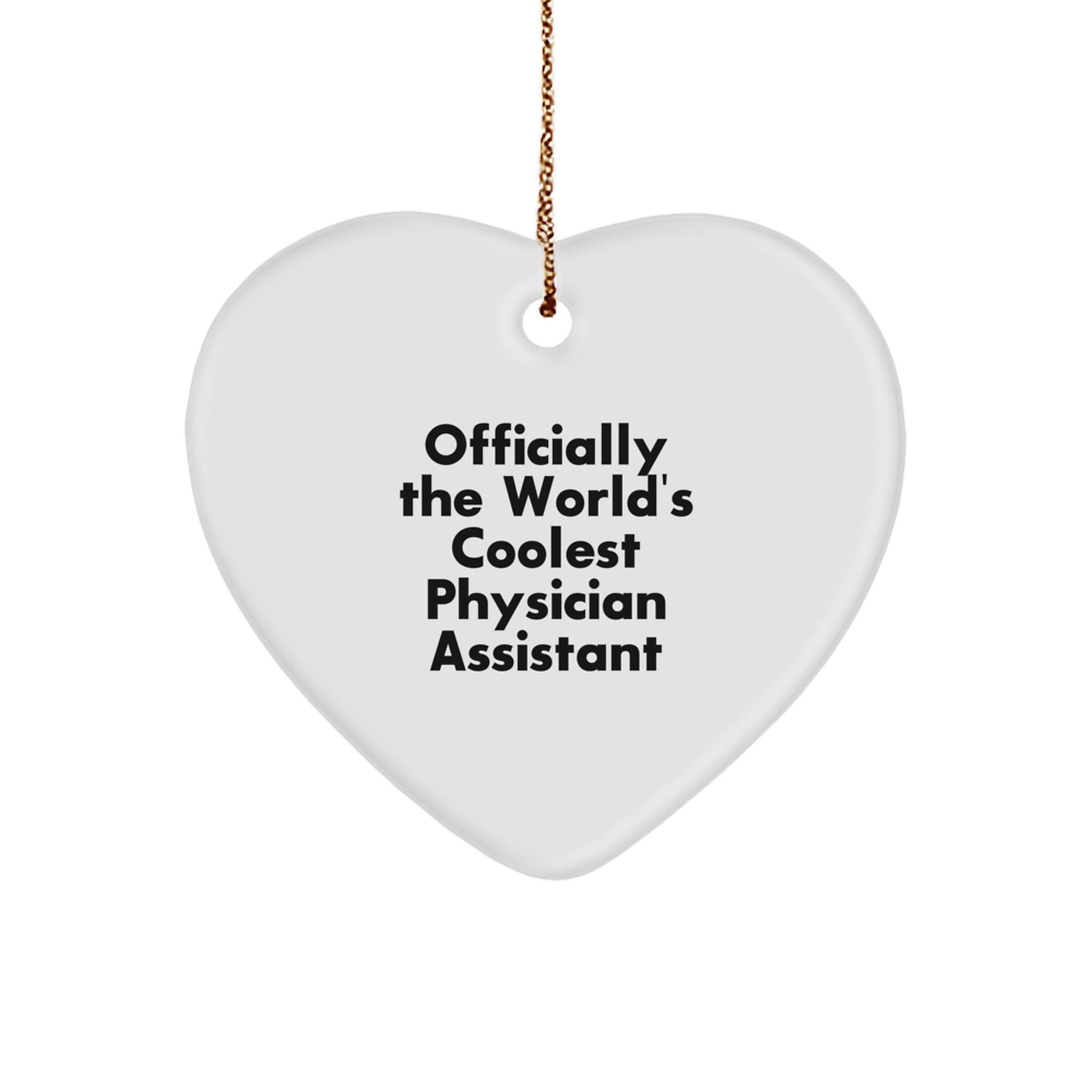 Funny Physician Assistant Gifts, Officially The World's Coolest Heart Ornament, Unique Christmas Unique Gifts from Friends for Physician Assistant - Image 1