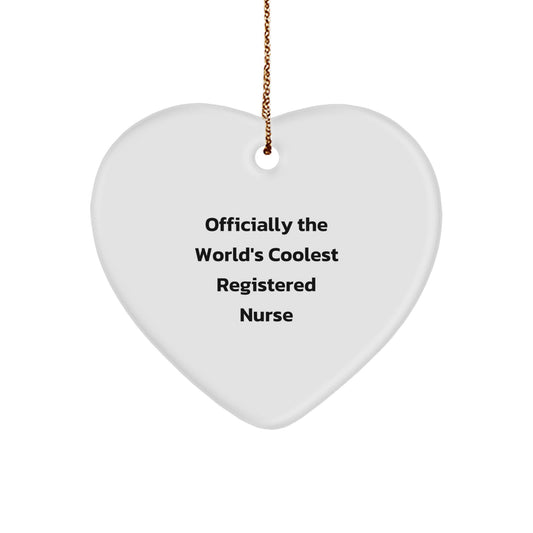 Funny Heart Ornament Gifts from Men to Women Registered Nurses, Unique Christmas Unique Gifts for Registered Nurse Friends, Coolest RN Ornaments - Image 1