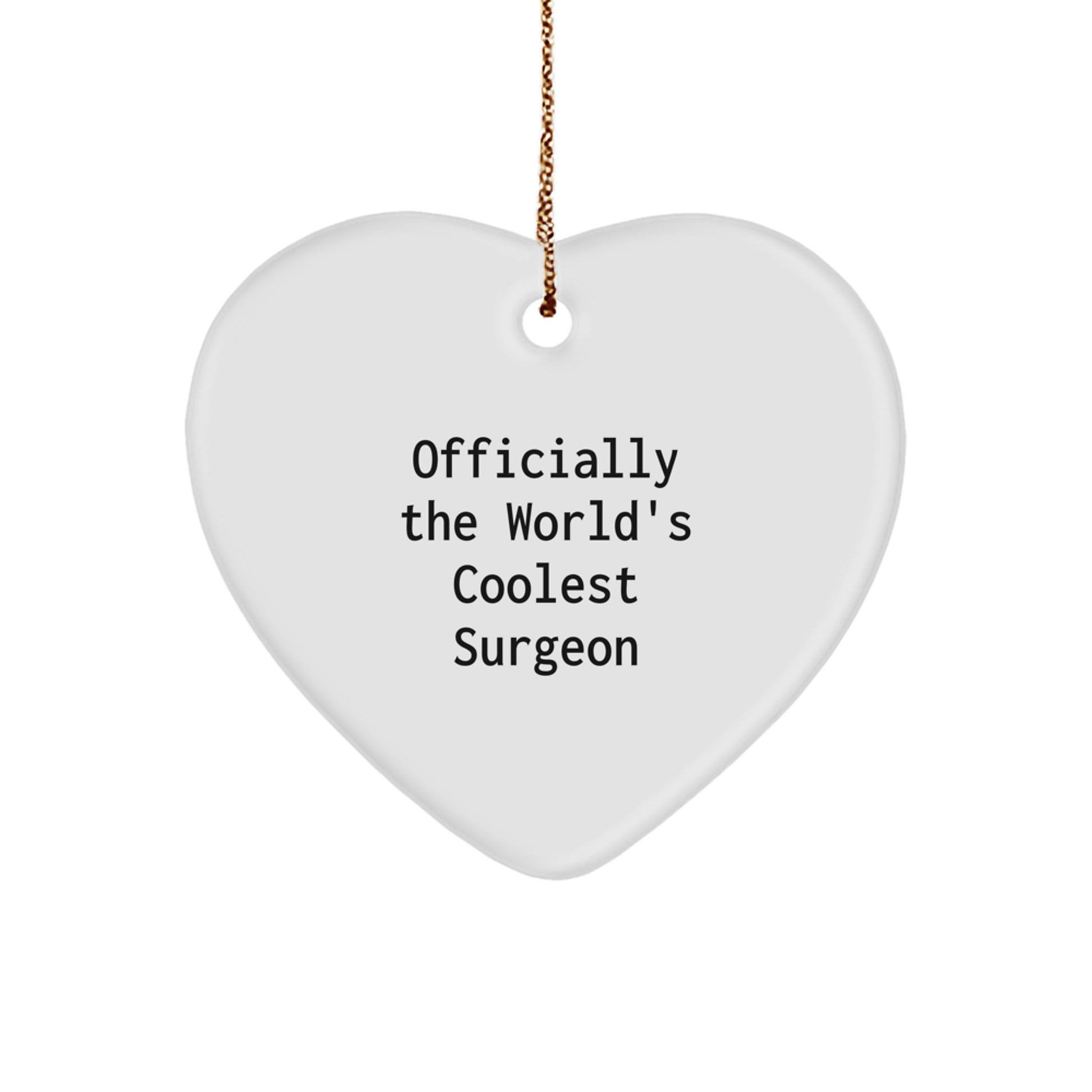 Funny Gifts from Men for Surgeon - Heart Ornament Officially The 'World's Coolest Surgeon' - Christmas Unique Gifts for Friends - Image 1