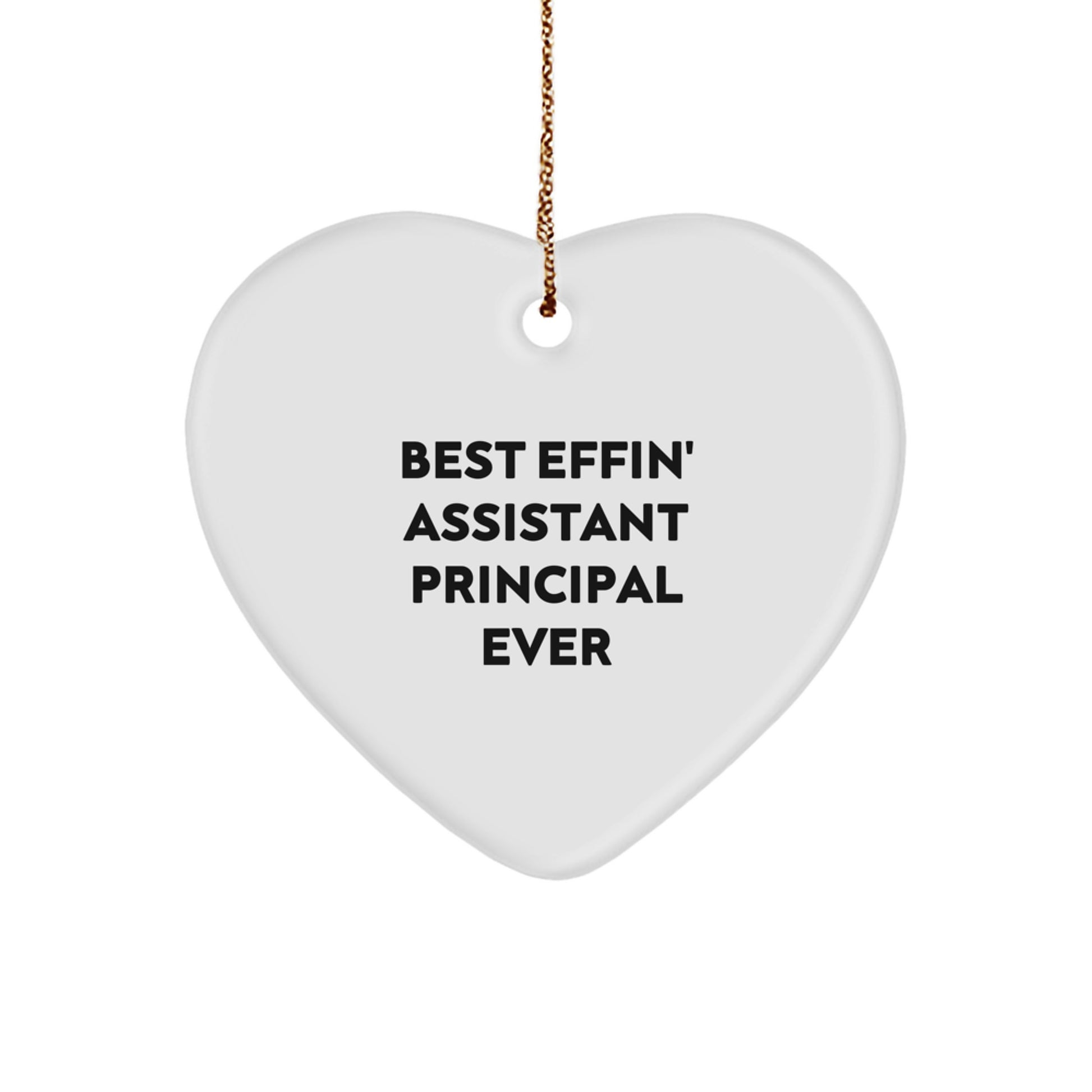 Funny Assistant Principal Gifts - 'Best Effin' Heart Ornament for Christmas - Image 1