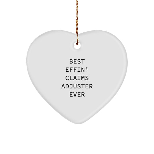 Funny Claims Adjuster Heart Ornament Gifts from Men, Women, or Coworkers for Claims Adjuster on Christmas Unique Gifts - Image 1