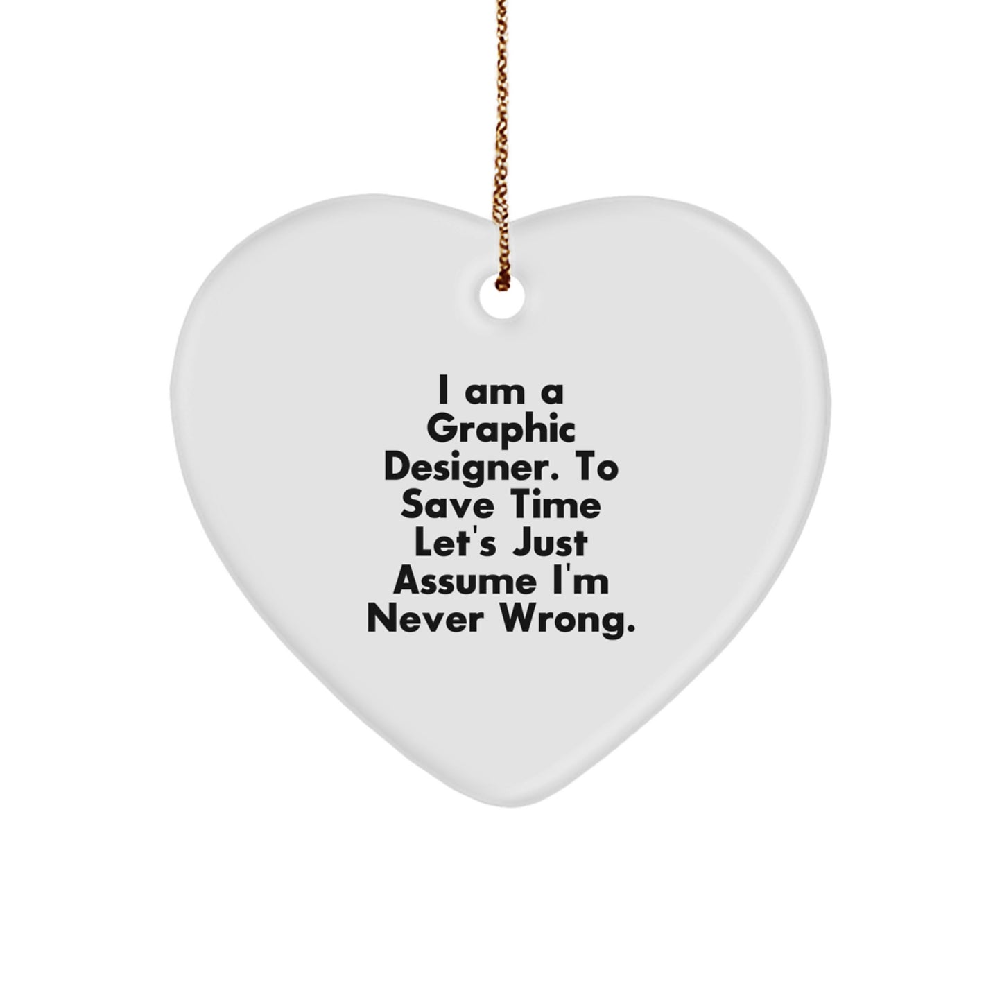 Funny Graphic Designer Heart Ornament Gift from Friends, Perfect for Christmas Unique Gifts - Image 1