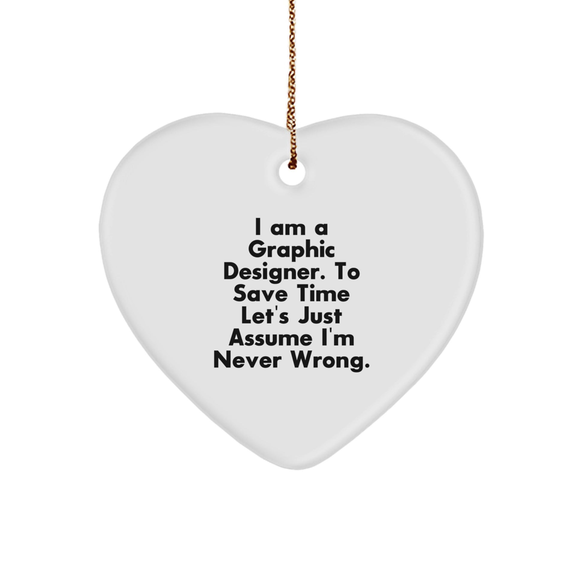 Funny Graphic Designer Heart Ornament Gift from Friends, Perfect for Christmas Unique Gifts - Image 1
