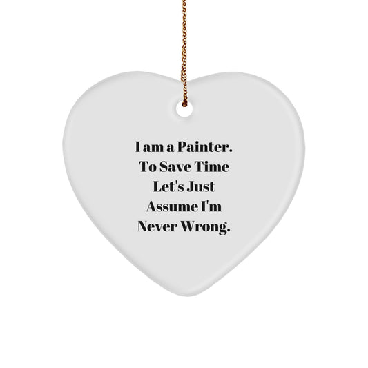 Funny Painter Gifts from Men, Heart Ornament for Painter Friends, Christmas Unique Gifts for Painter Women - Image 1
