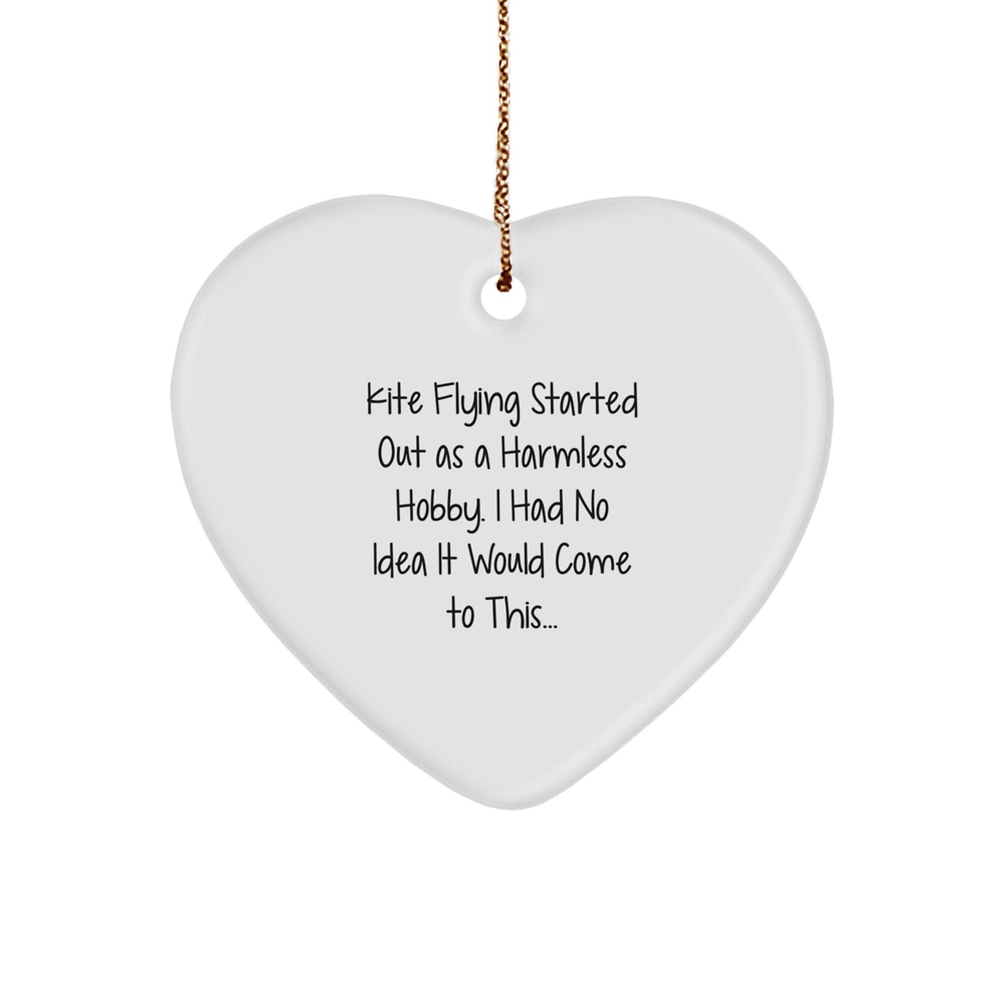 Funny Kite Flying Heart Ornament, Gifts from Men to Kite Flying Lovers, Unique Christmas Unique Gifts for Friends - Image 1