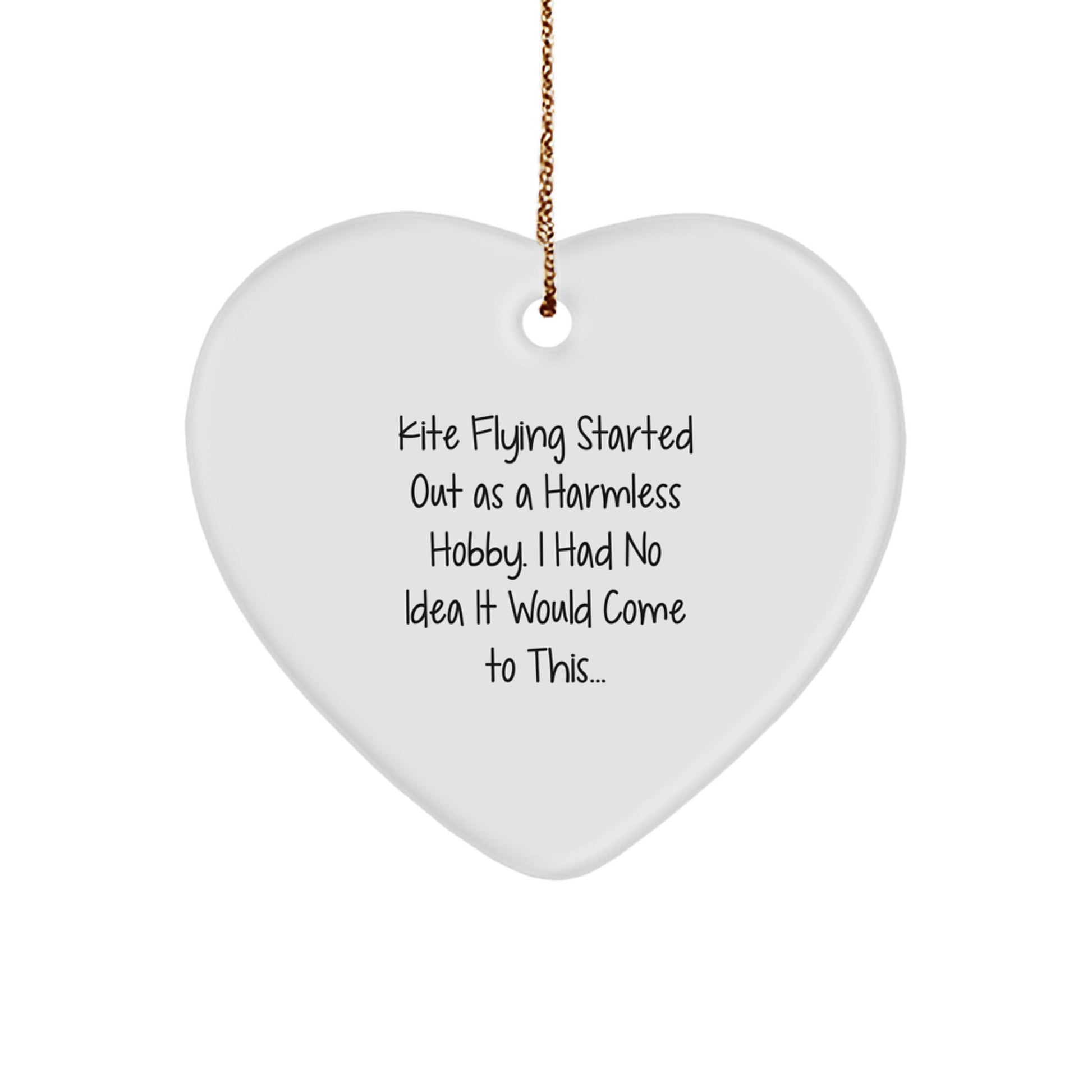 Funny Kite Flying Heart Ornament, Gifts from Men to Kite Flying Lovers, Unique Christmas Unique Gifts for Friends - Image 1
