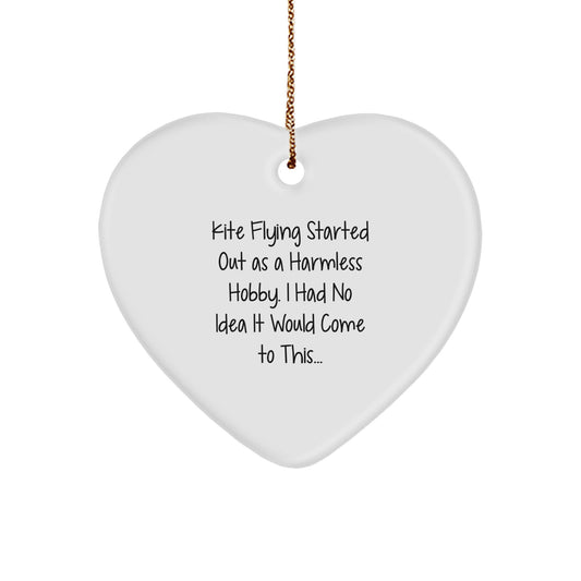 Funny Kite Flying Heart Ornament, Gifts from Men to Kite Flying Lovers, Unique Christmas Unique Gifts for Friends - Image 1