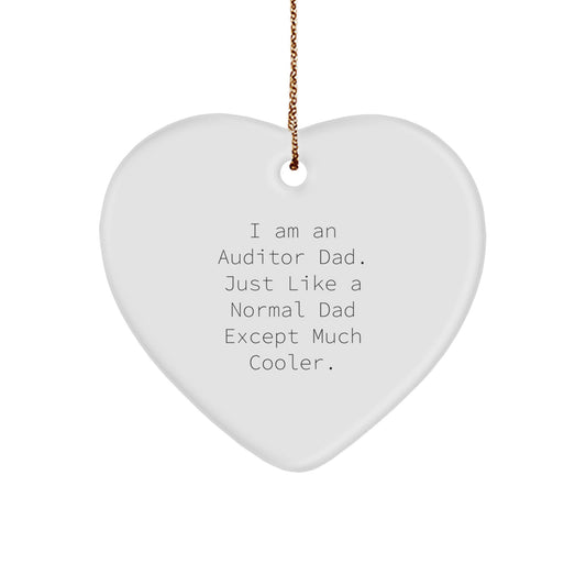 Funny Auditor Dad Gifts for Men, Heart Ornament with White Heart Shaped, Unique Christmas Unique Gift Ideas from Husband to Auditor - Image 1