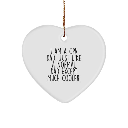Funny CPA Dad Gifts, Heart Ornament for CPA Men, Unique Christmas Unique Gifts for Men from Friends - Image 1